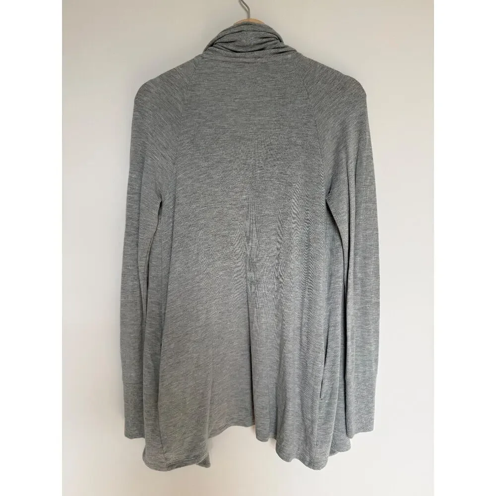 Lilly Pulitzer Women's XS Cardigan Grey Waterfall Draped Open Front Cozy Luxury